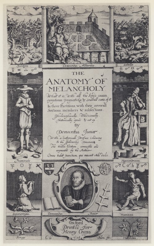 R Burton, The Anatomy of Melancholy, Üçüncü baskı, J Lichfield for H Cripps, Oxford 1628 (s/b fotoğraf) by English Photographer