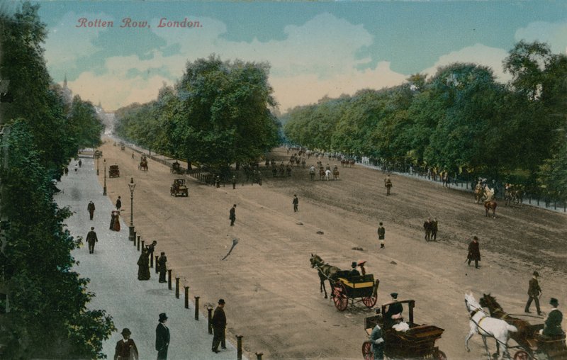 Rotten Row, Londra. 1913 yılında gönderilen kartpostal. by English Photographer