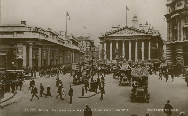 Royal Exchange ve Bank of England, Londra by English Photographer