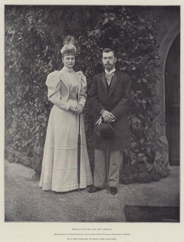 Rusya'nın Geleceği Çarı ve Çarı, Hesse-Darmstadt Prensesi Alix ve Rusya Büyük Dükü Nicholas, Çarevitch by English Photographer