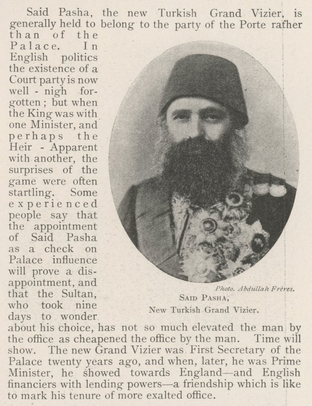Said Paşa, Yeni Türk Sadrazamı by English Photographer