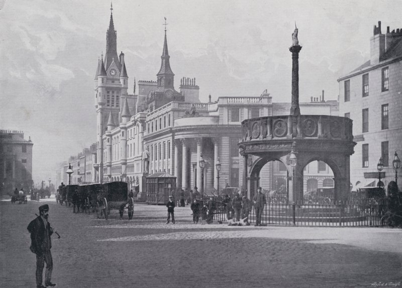 İskoçya: Aberdeen, Market Cross ve Belediye Binaları (s/b fotoğraf) by English Photographer