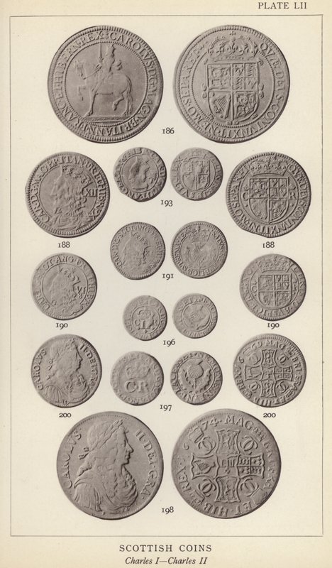 İskoç Paraları, Charles I, Charles II (s/b fotoğraf) by English Photographer