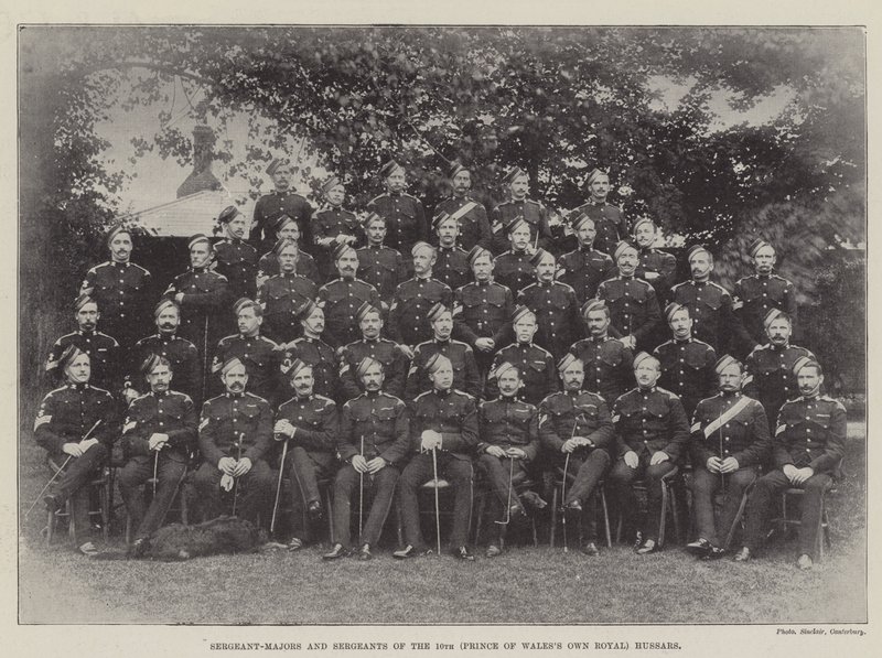 Çavuş-Binbaşılar ve 10. (Galler Prensi Kendi Kraliyet) Hussars Çavuşları by English Photographer