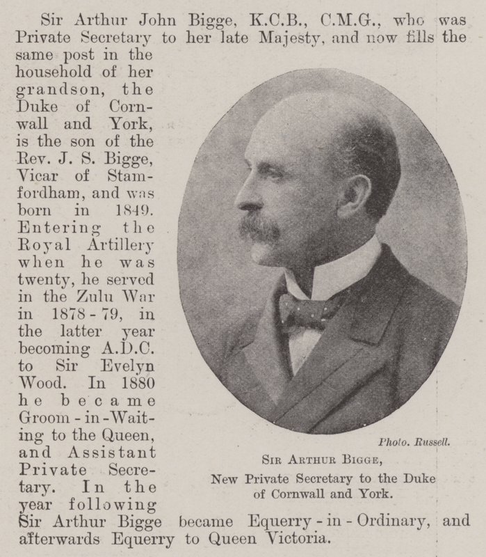 Sir Arthur Bigge, Cornwall ve York Dükü