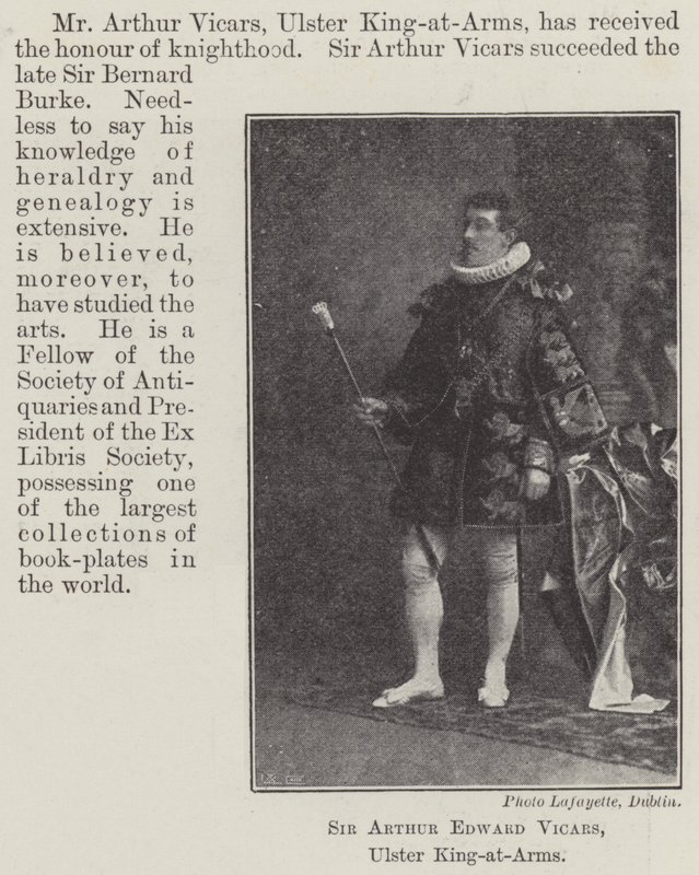 Sir Arthur Edward Vicars, Ulster Silahlı Kuvvetler Kralı by English Photographer