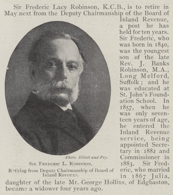 Sir Frederic L Robinson, Gelir İdaresi Başkanlığı Başkan Yardımcılığından emekli oluyor by English Photographer