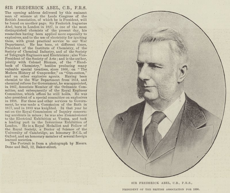 Sir Frederick Abel, CB, FRS, 1890 İngiliz Derneği Başkanı by English Photographer