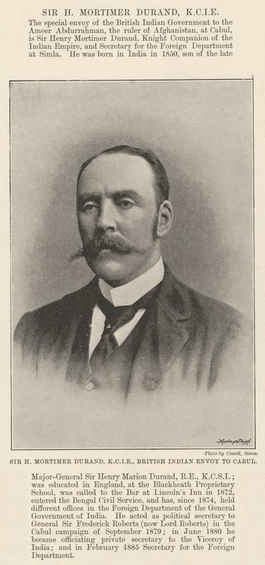 Sir H Mortimer Durand, KCIE, İngiliz Hint Cabul Elçisi by English Photographer