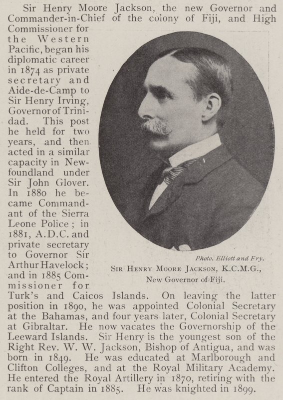 Sir Henry Moore Jackson, KCMG, Fiji