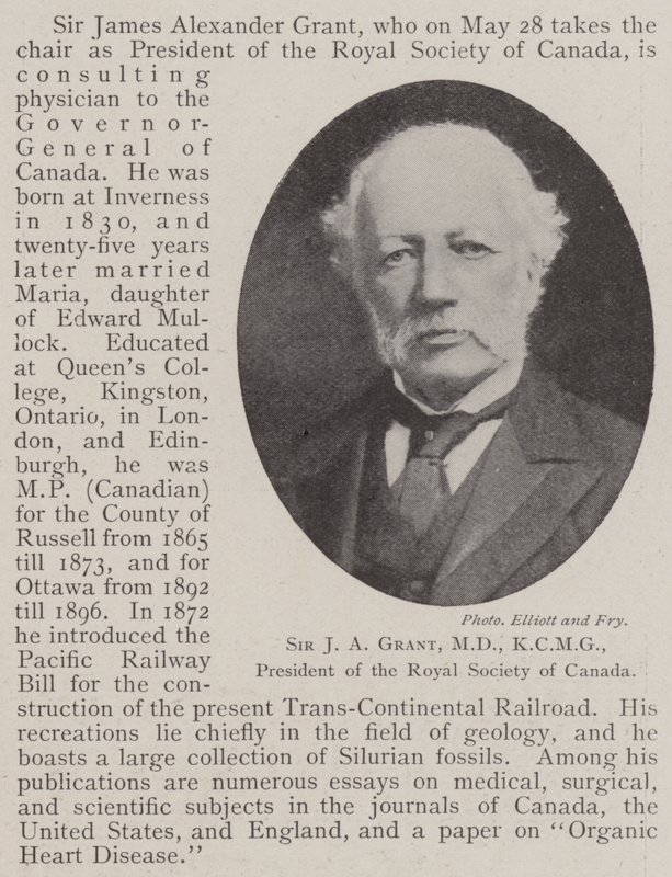 Sir JA Grant, MD, KCMG, Royal Society of Canada Başkanı by English Photographer