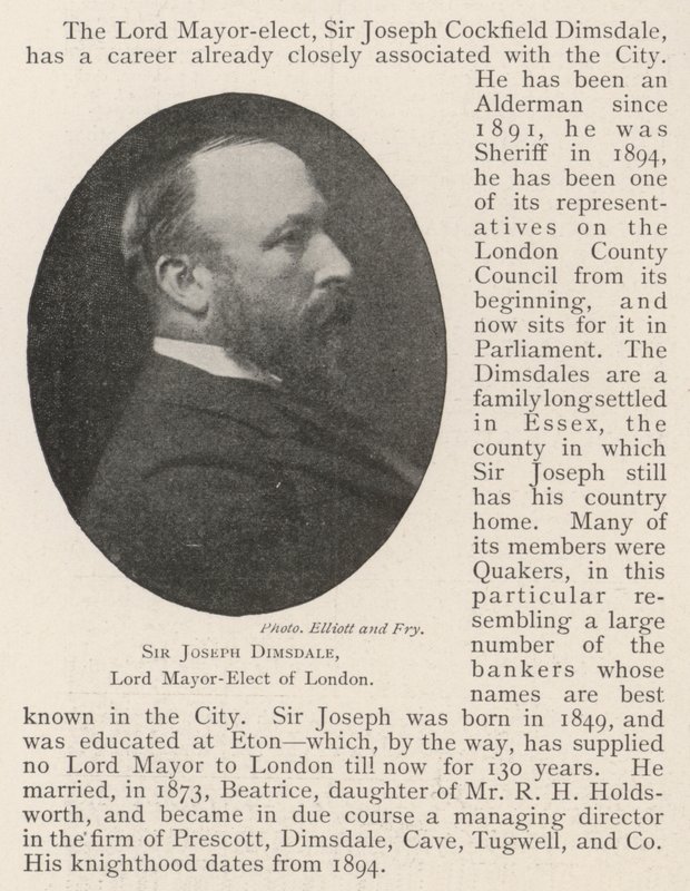 Sir Joseph Dimsdale, Londra