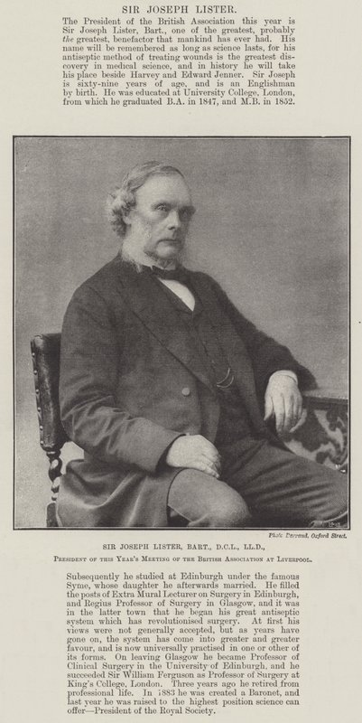Sir Joseph Lister, Baronet, DCL, LLD, Liverpool