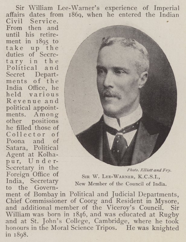 Sir W Lee-Warner, KCSI, Hindistan Konseyinin Yeni Üyesi by English Photographer