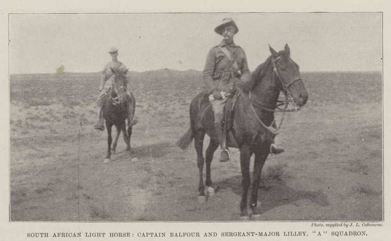 Güney Afrika Hafif Süvari, Kaptan Balfour ve Başçavuş Lilley, Bir Filo by English Photographer