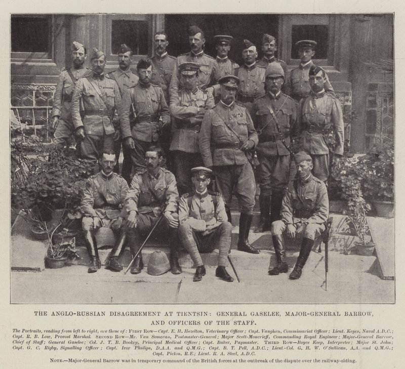 Tientsin, General Gaselee, Tümgeneral Barrow ve Kurmay Subaylarında İngiliz-Rus Anlaşmazlığı by English Photographer