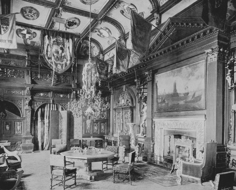 Ziyafet Salonu, Knebworth (s/b fotoğraf) by English Photographer