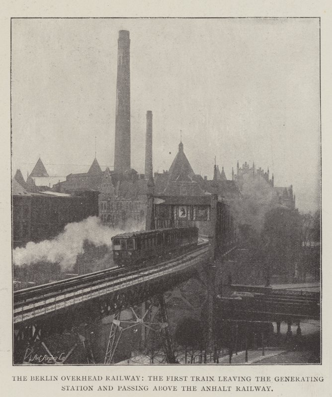 Berlin Havai Demiryolu, Üretim İstasyonundan ayrılan ve Anhalt Demiryolunun üzerinden geçen İlk Tren by English Photographer