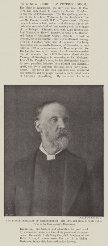 Peterborough Piskoposu-Designate, Muhterem ve Saygıdeğer E Carr Glyn, St Mary Abbotts, Kensington Papazı by English Photographer