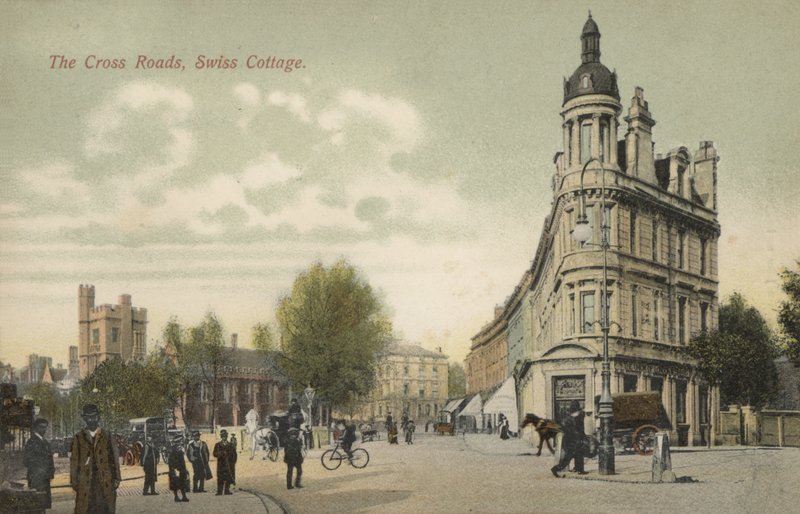 The Cross Roads, Swiss Cottage, Londra (renkli fotoğraf) by English Photographer