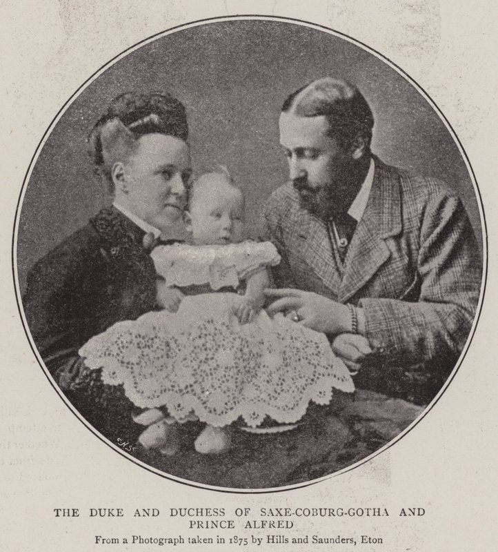 Saxe-Coburg-Gotha Dükü ve Düşesi ve Prens Alfred by English Photographer