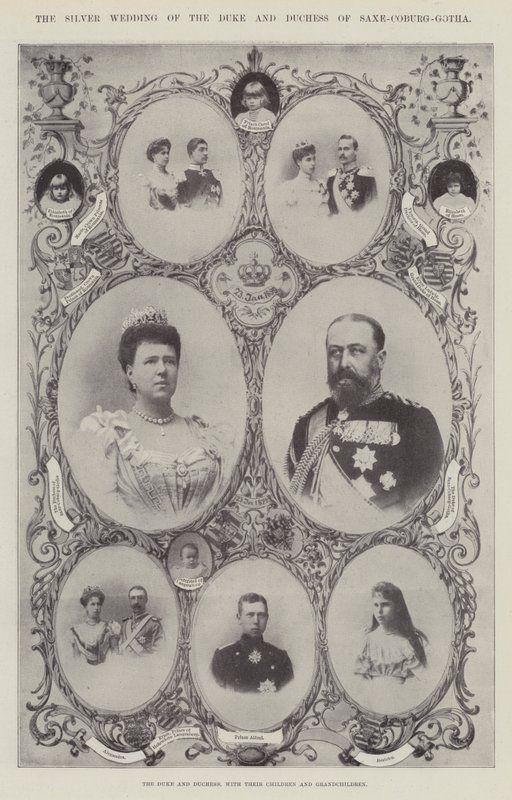 Saxe-Coburg-Gotha Dükü ve Düşesi, Çocukları ve Torunları ile by English Photographer