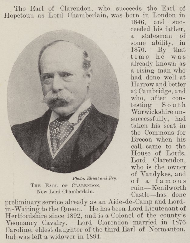 Clarendon Kontu, Yeni Lord Chamberlain by English Photographer