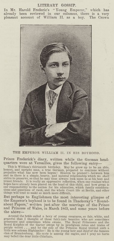 İmparator II. William, Çocukluğunda by English Photographer