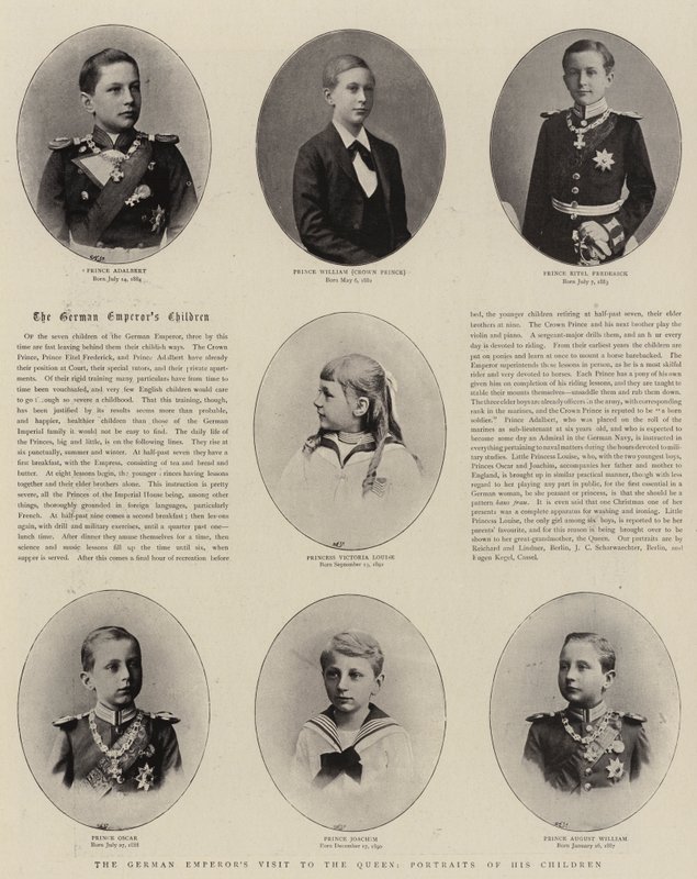 Alman İmparatorlarının Kraliçeyi Ziyareti, Çocuklarının Portreleri by English Photographer