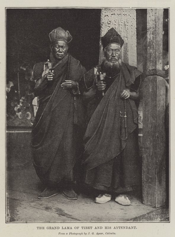 Tibet Büyük Lama ve Görevlisi by English Photographer