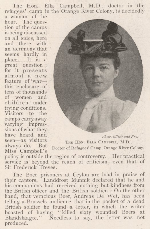 Sayın Ella Campbell, MD, Mülteci Kampı Doktoru, Orange River Colony by English Photographer