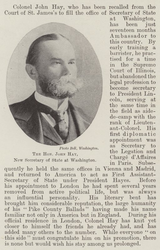 Saygıdeğer John Hay, Washington
