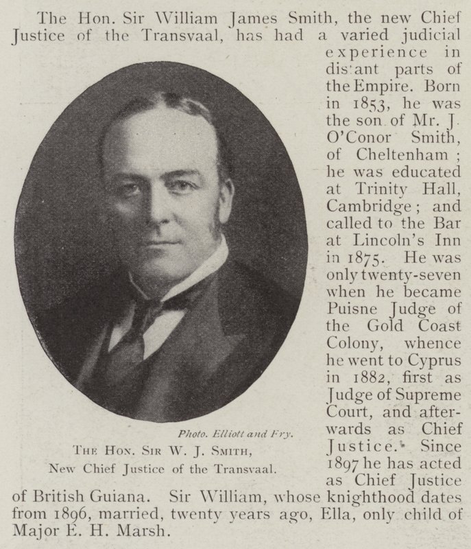 Saygıdeğer Sir WJ Smith, Transvaal