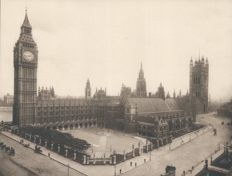 Parlamento Binası ve Big Ben, Londra, c 1900 by English Photographer