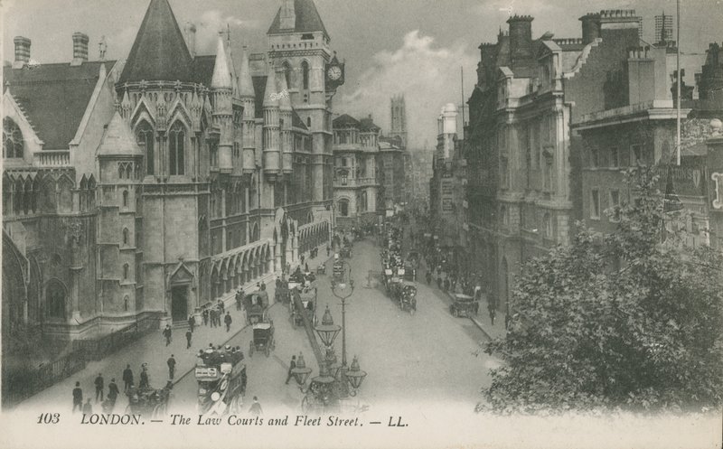 Hukuk Mahkemeleri ve Fleet Street, Londra by English Photographer