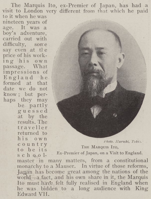 Japonya Eski Başbakanı Marquis Ito İngiltere Ziyaretinde by English Photographer