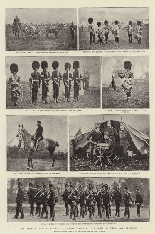Askeri Manevralar ve Kamera, Churn ve Crookham Kamplarındaki Sahneler by English Photographer
