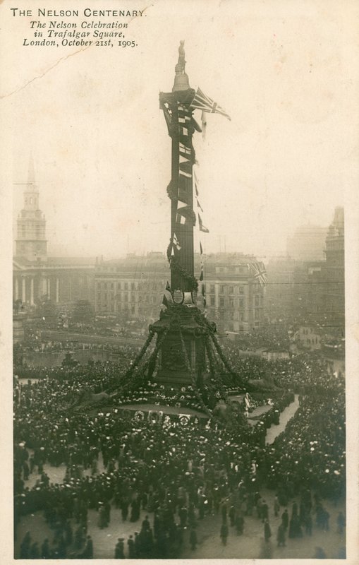 Nelson kutlaması, Trafalgar Meydanı, Londra, 21 Ekim 1905 by English Photographer