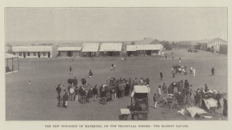 Yeni Mafeking Kasabası, Transvaal Sınırında, Pazar Meydanı by English Photographer