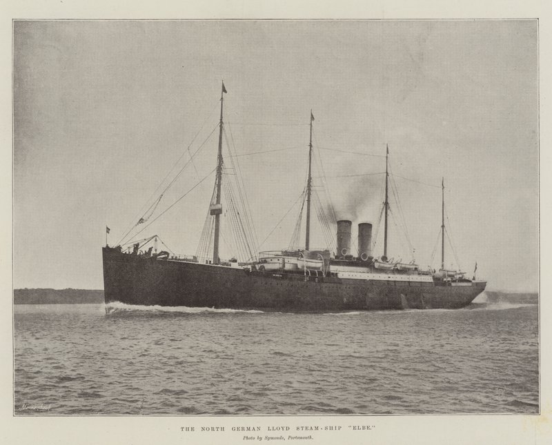 Kuzey Alman Lloyd Buharlı Gemi Elbe by English Photographer