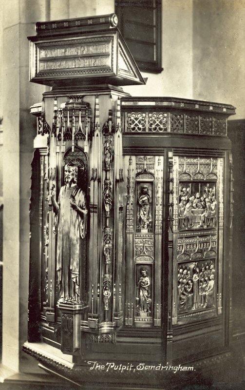 Minber, St Mary Magdalene Kilisesi, Sandringham (s/b fotoğraf) by English Photographer