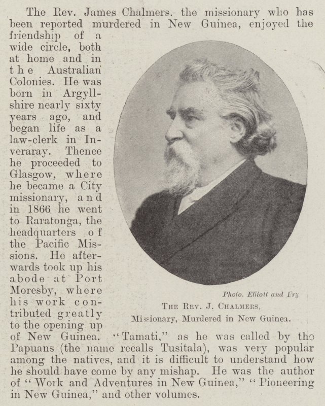 Rahip J Chalmers, Misyoner, Nisan 1901