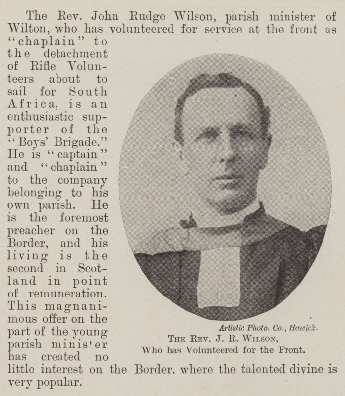 Cephe için gönüllü olan Rahip JR Wilson by English Photographer