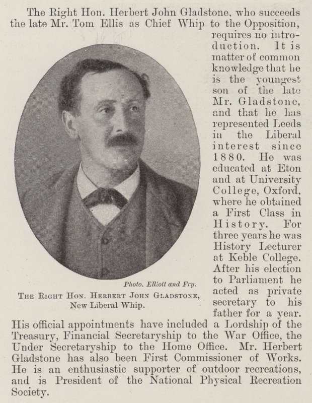 Çok Saygıdeğer Herbert John Gladstone, Yeni Liberal Kırbaç by English Photographer