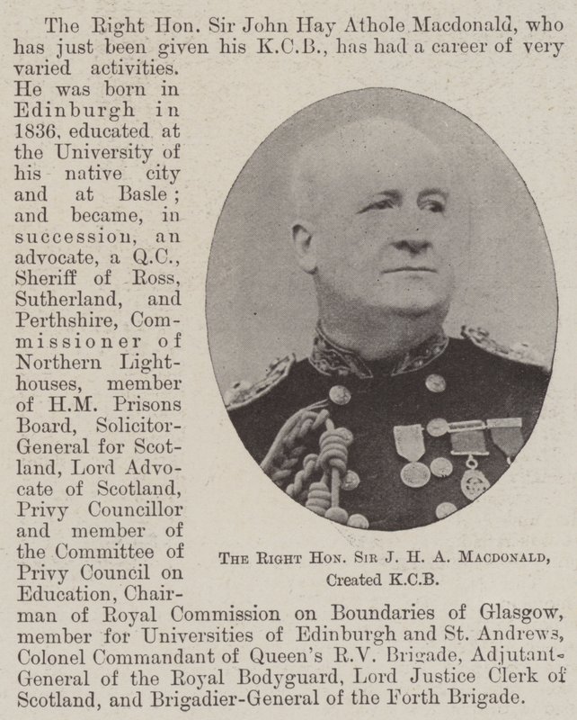 Çok Saygıdeğer Sir JHA Macdonald, KCB