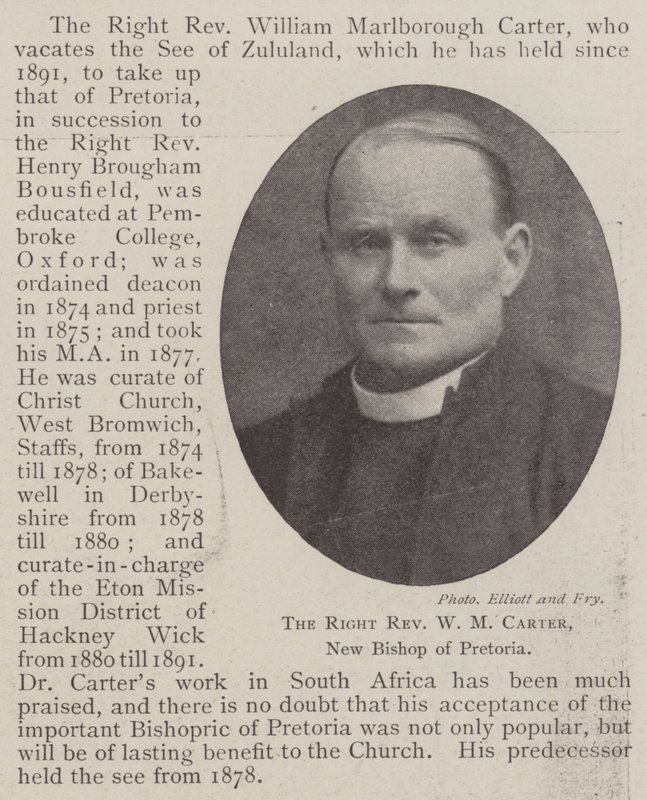 Sağ Muhterem WM Carter, Pretoria