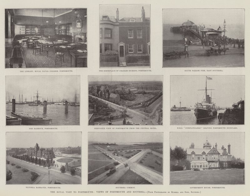 Portsmouth Kraliyet Ziyareti, Portsmouth ve Southsea Manzaraları by English Photographer
