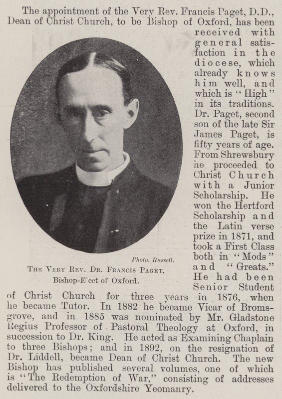 Çok Muhterem Dr Francis Paget, Oxford Seçilmiş Piskoposu by English Photographer