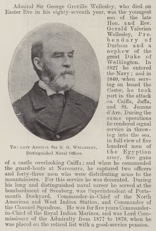 Merhum Amiral Sir GG Wellesley, Seçkin Deniz Subayı by English Photographer