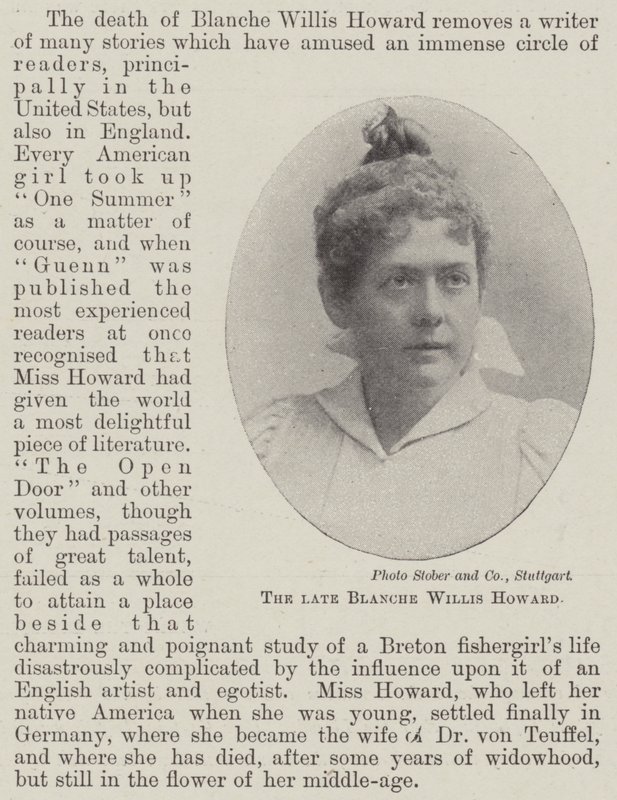 Merhum Blanche Willis Howard by English Photographer
